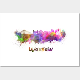 Warsaw skyline in watercolor Posters and Art